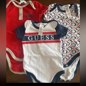 Baby Boy Guess 3 Pack Onesie Bundle 0-3 Months